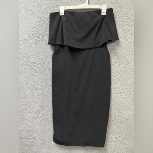 Lulus Dress Womens Medium Black Off Shoulder Sheath Pockets Lined Party